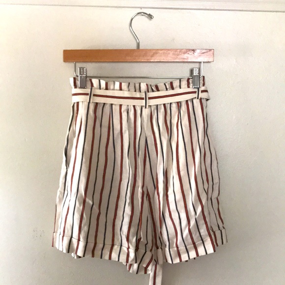 High waist paper bag striped shorts 4 - Picture 4 of 4